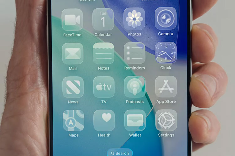 قابلیت Liquid Glass در iOS 26.1